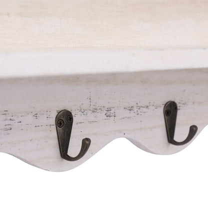 284235 vidaXL Wall Mounted Coat Rack White 50x10x30 cm Wood
