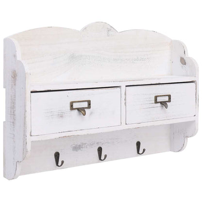 284239 vidaXL Wall Mounted Coat Rack White 50x10x34 cm Wood