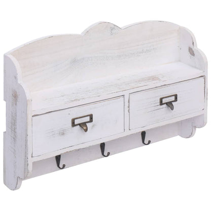 vidaXL Wall Mounted Coat Rack White 50x10x34 cm Wood