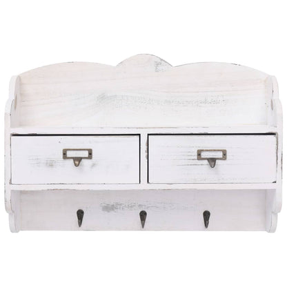 284239 vidaXL Wall Mounted Coat Rack White 50x10x34 cm Wood