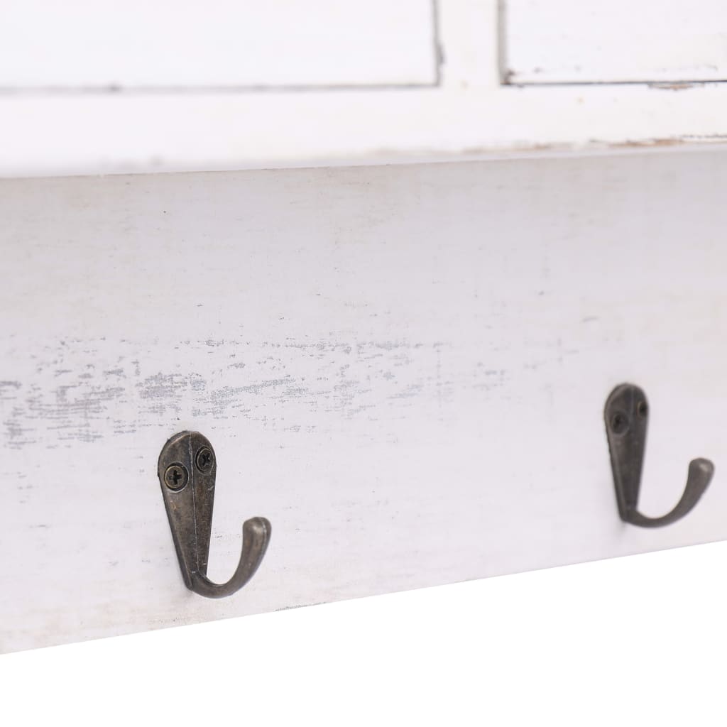 vidaXL Wall Mounted Coat Rack White 50x10x34 cm Wood