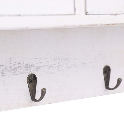284239 vidaXL Wall Mounted Coat Rack White 50x10x34 cm Wood