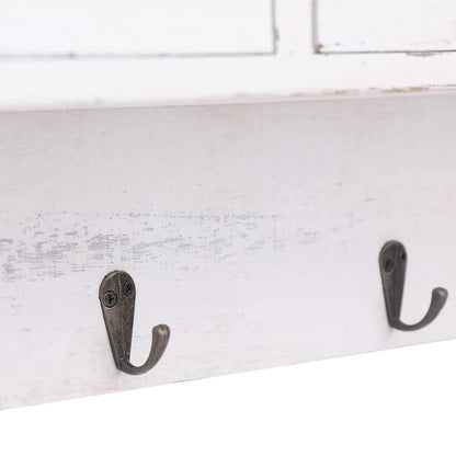 284239 vidaXL Wall Mounted Coat Rack White 50x10x34 cm Wood