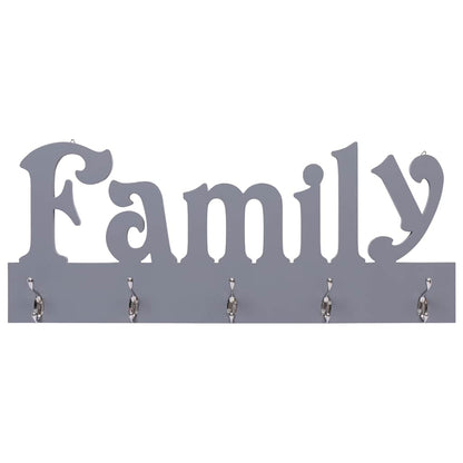 284246 vidaXL Wall Mounted Coat Rack FAMILY Grey 74x29,5 cm