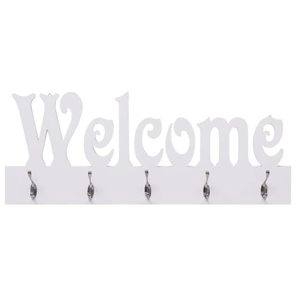 vidaXL Wall Mounted Coat Rack WELCOME White 74x29.5 cm