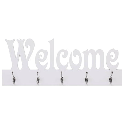 284247 vidaXL Wall Mounted Coat Rack WELCOME White 74x29,5 cm