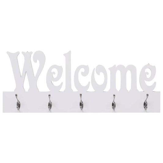 284247 vidaXL Wall Mounted Coat Rack WELCOME White 74x29,5 cm