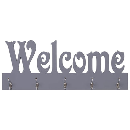 284248 vidaXL Wall Mounted Coat Rack WELCOME Grey 74x29,5 cm