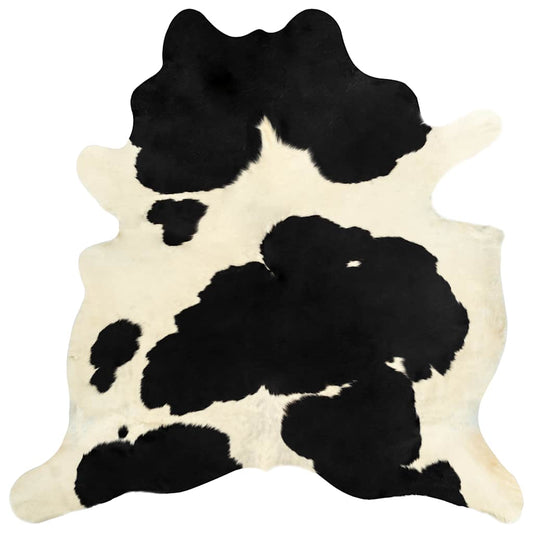 284343 vidaXL Real Cow Hide Rug Black and White 150x170 cm