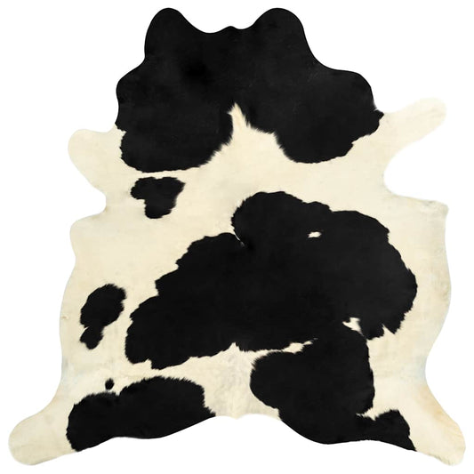 284343 vidaXL Real Cow Hide Rug Black and White 150x170 cm