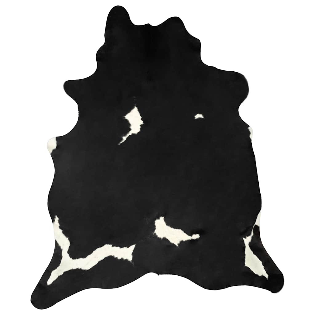 284343 vidaXL Real Cow Hide Rug Black and White 150x170 cm
