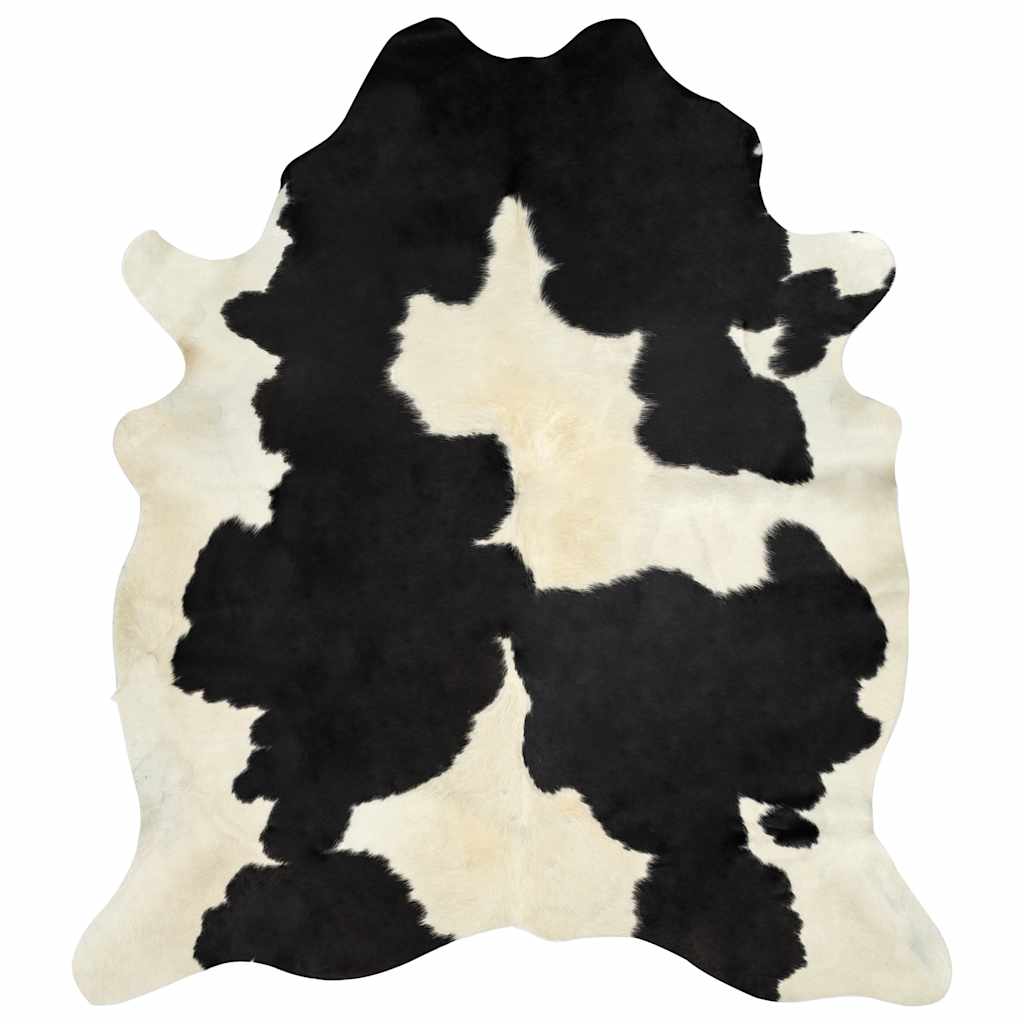 284343 vidaXL Real Cow Hide Rug Black and White 150x170 cm