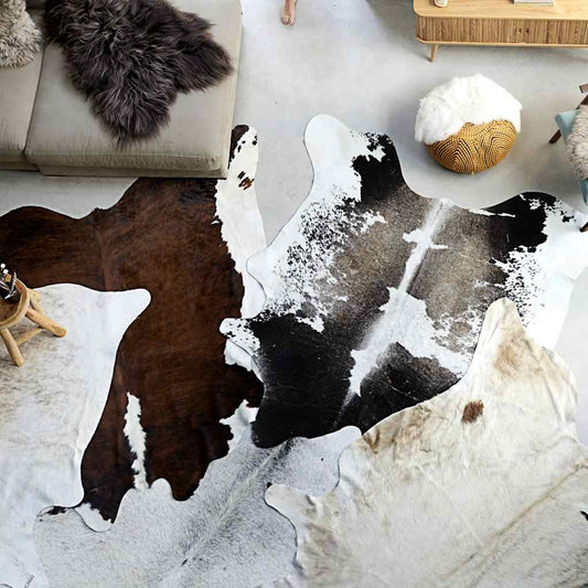 284343 vidaXL Real Cow Hide Rug Black and White 150x170 cm