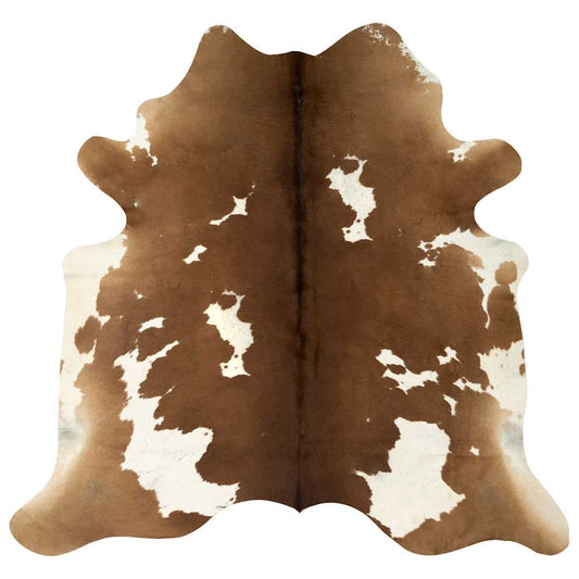 284344 vidaXL Real Cow Hide Rug Brown and White 150x170 cm