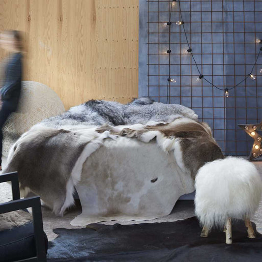 284344 vidaXL Real Cow Hide Rug Brown and White 150x170 cm