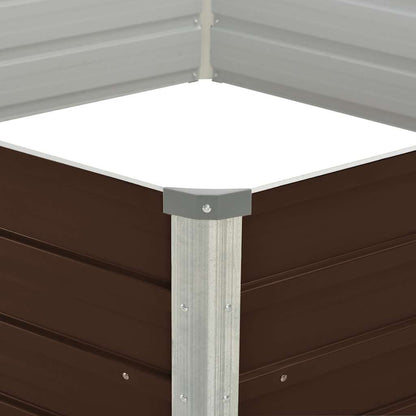 vidaXL Raised Garden Bed Brown 129x129x45 cm Galvanised Steel
