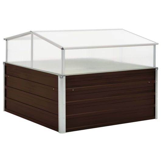 vidaXL Greenhouse | Brown | Galvanised Steel, PC board | Large | Durable