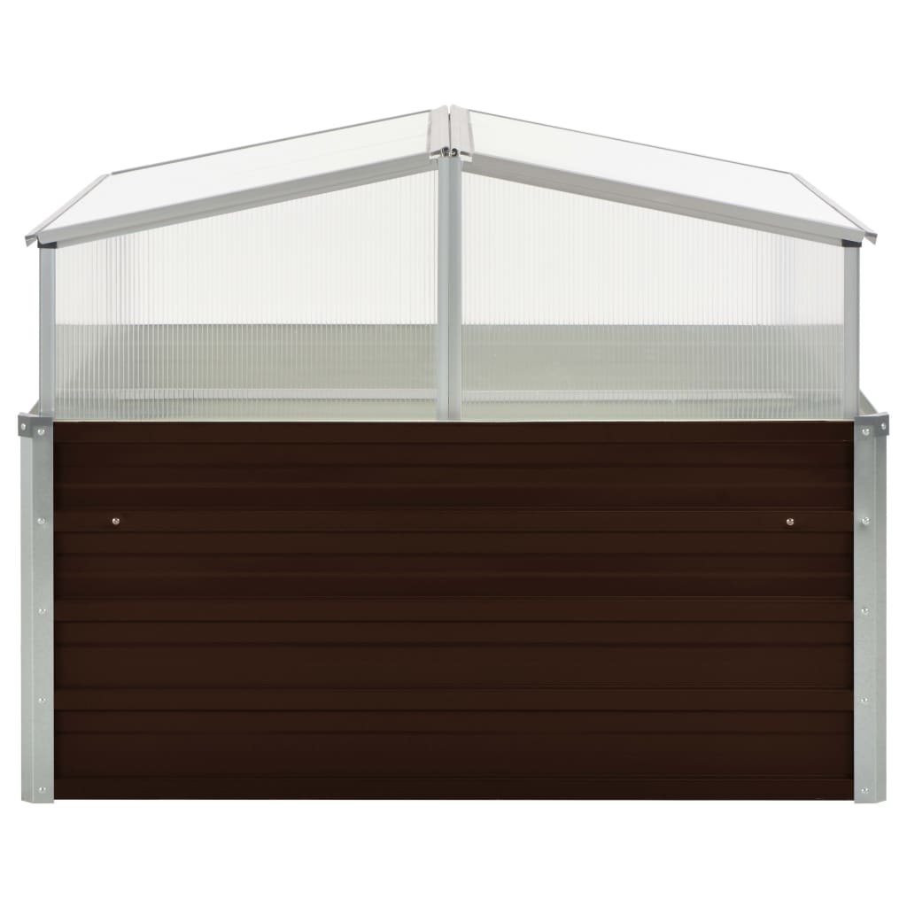 vidaXL Greenhouse | Brown | Galvanised Steel, PC board | Large | Durable