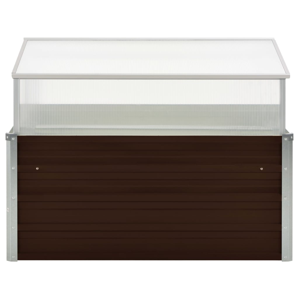 vidaXL Greenhouse | Brown | Galvanised Steel, PC board | Large | Durable