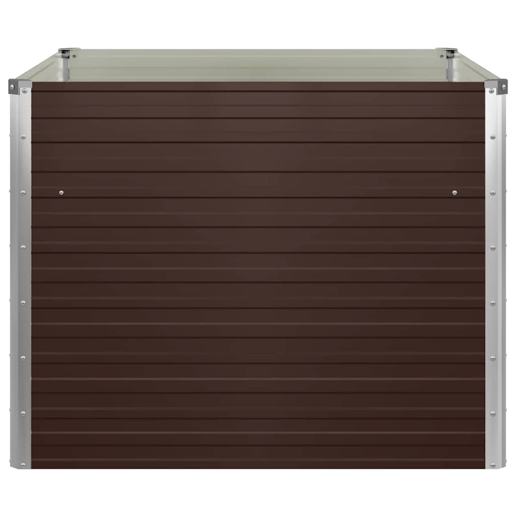 vidaXL Raised Garden Bed Brown 100x100x77 cm Galvanised Steel
