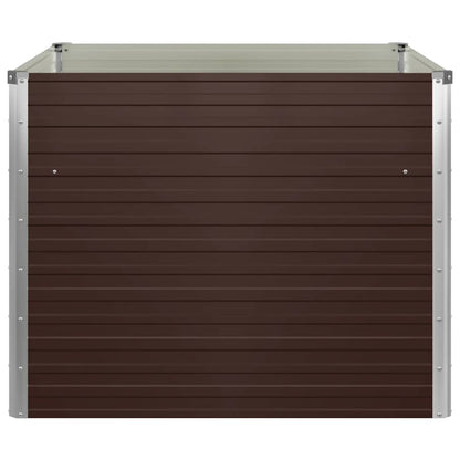 vidaXL Raised Garden Bed Brown 100x100x77 cm Galvanised Steel