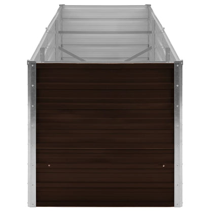 vidaXL Garden Raised Bed Brown 240x80x77 cm Galvanised Steel