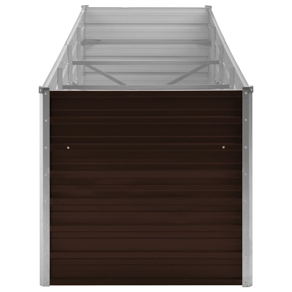 vidaXL Garden Raised Bed Brown 320x80x77 cm Galvanised Steel