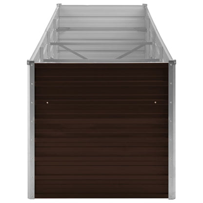 vidaXL Garden Raised Bed Brown 320x80x77 cm Galvanised Steel