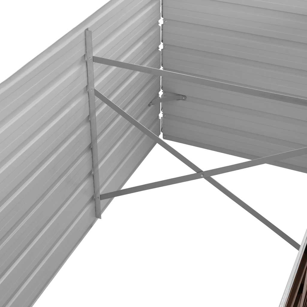 vidaXL Garden Raised Bed Brown 320x80x77 cm Galvanised Steel