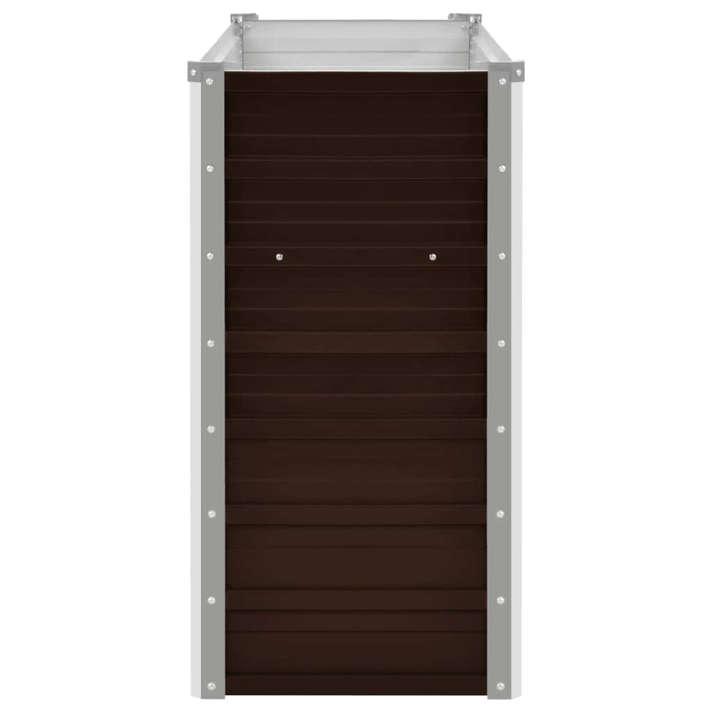 vidaXL Garden Raised Bed Brown 160x40x77 cm Galvanised Steel