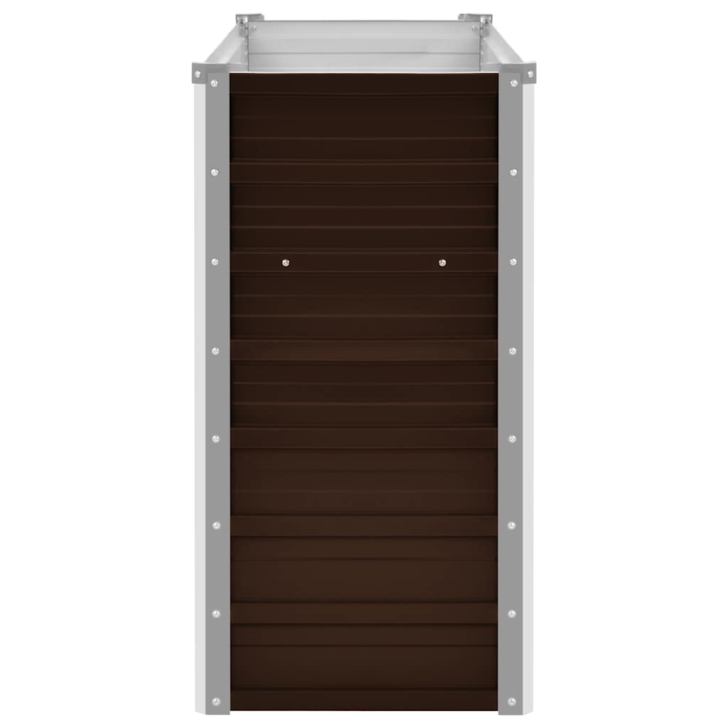 vidaXL Garden Raised Bed Brown 100x40x77 cm Galvanised Steel