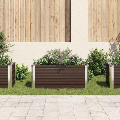 vidaXL Garden Raised Bed Brown 100x40x45 cm Galvanised Steel