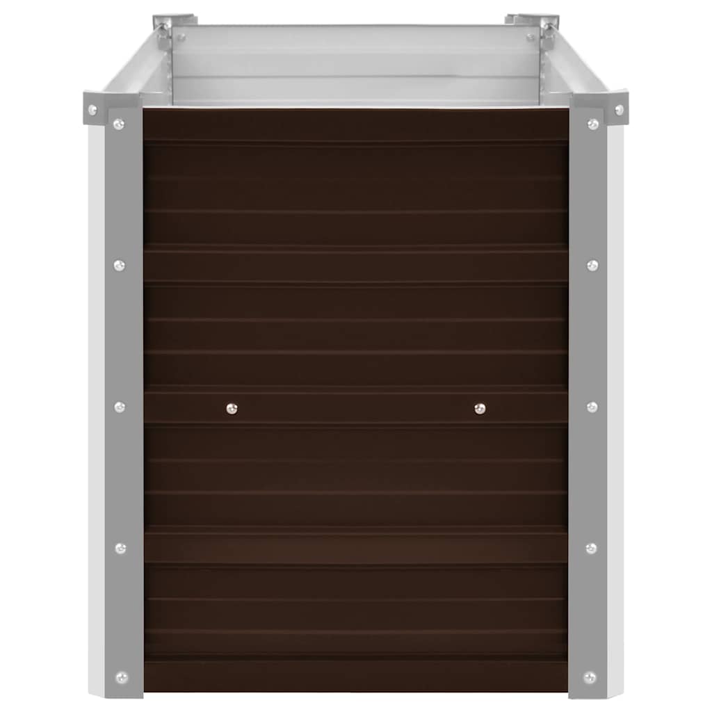 vidaXL Garden Raised Bed Brown 100x40x45 cm Galvanised Steel