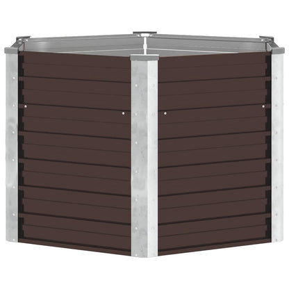 vidaXL Garden Raised Bed Brown 129x129x77 cm Galvanised Steel