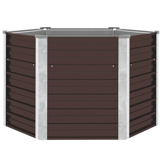 vidaXL Garden Raised Bed Brown 129x129x77 cm Galvanised Steel