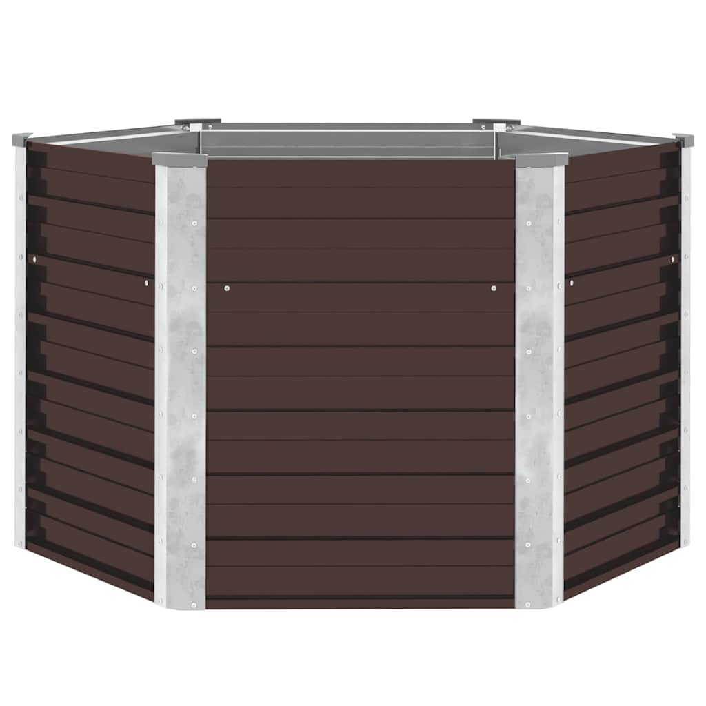 45721 vidaXL Garden Raised Bed Brown 129x129x77 cm Galvanised Steel