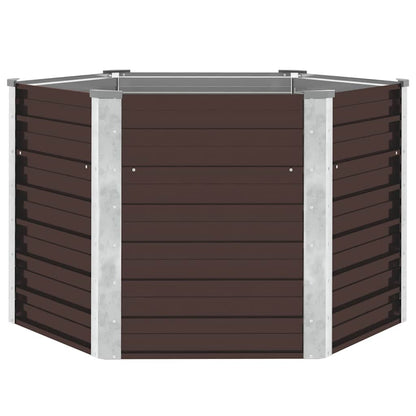 45721 vidaXL Garden Raised Bed Brown 129x129x77 cm Galvanised Steel