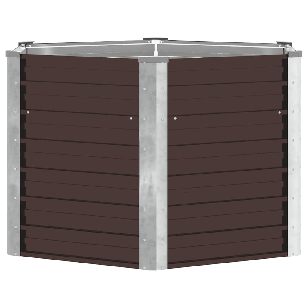 vidaXL Garden Raised Bed Brown 129x129x77 cm Galvanised Steel