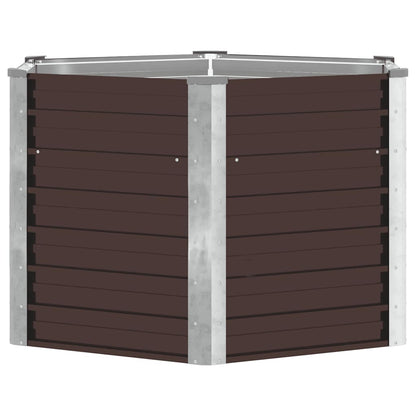 vidaXL Garden Raised Bed Brown 129x129x77 cm Galvanised Steel