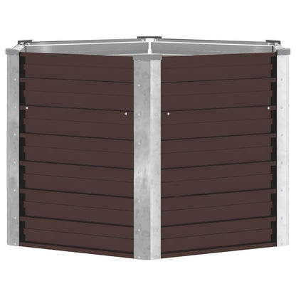 45721 vidaXL Garden Raised Bed Brown 129x129x77 cm Galvanised Steel