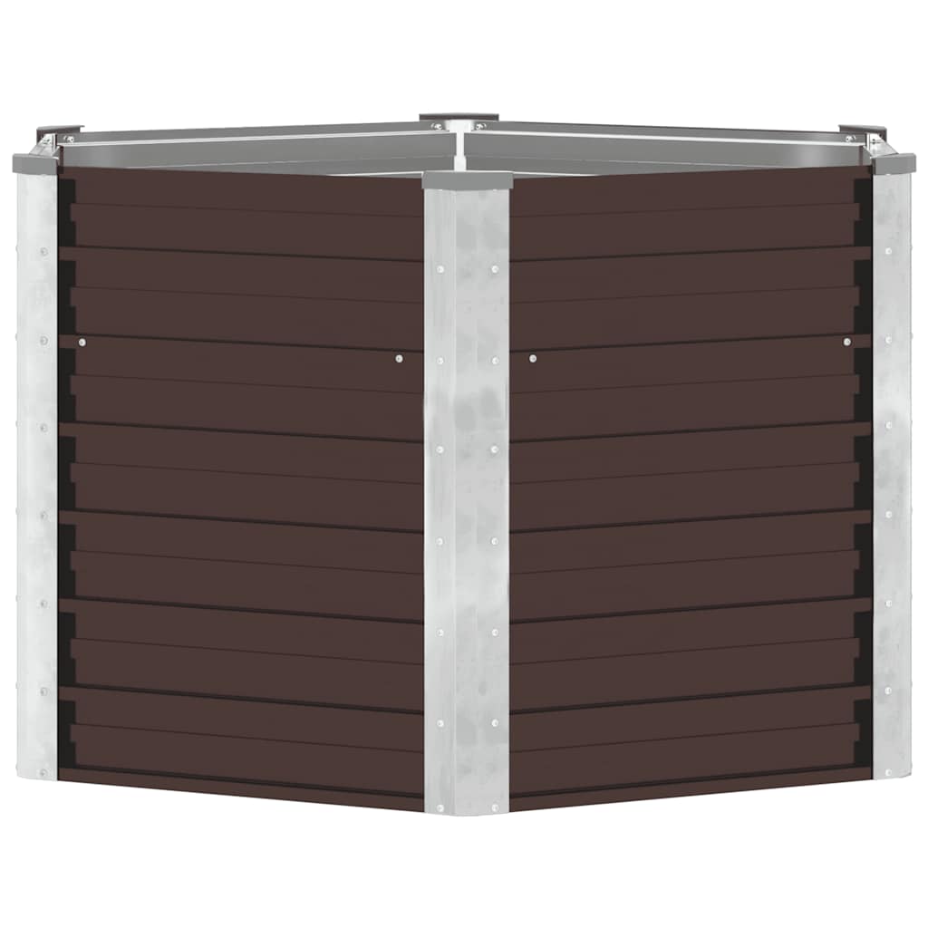 vidaXL Garden Raised Bed Brown 129x129x77 cm Galvanised Steel