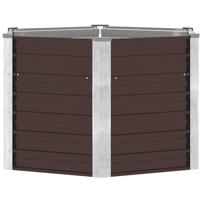 vidaXL Garden Raised Bed Brown 129x129x77 cm Galvanised Steel