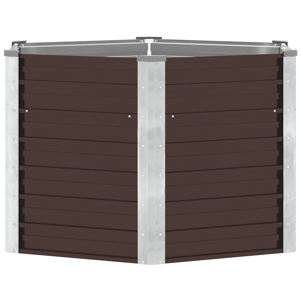 45721 vidaXL Garden Raised Bed Brown 129x129x77 cm Galvanised Steel