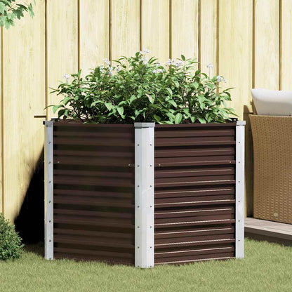 45721 vidaXL Garden Raised Bed Brown 129x129x77 cm Galvanised Steel