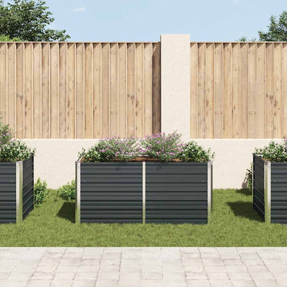 vidaXL Raised Garden Bed Anthracite 160x80x77 cm Galvanised Steel