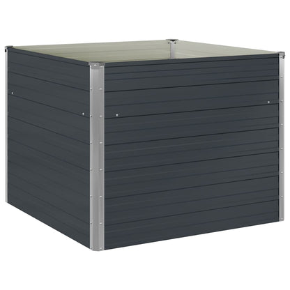 vidaXL Raised Garden Bed Anthracite 100x100x77 cm Galvanised Steel