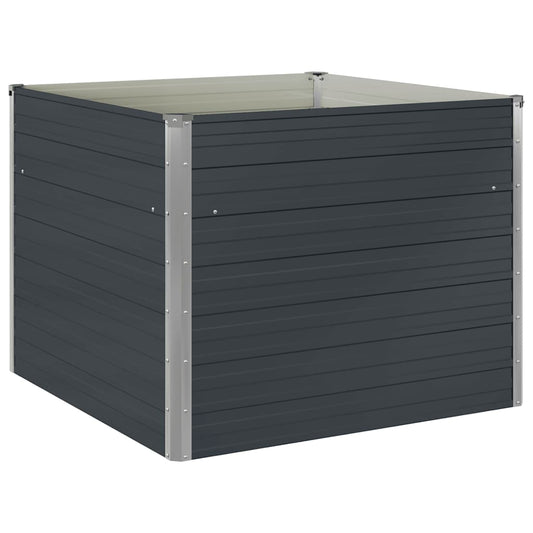 vidaXL Raised Garden Bed Anthracite 100x100x77 cm Galvanised Steel