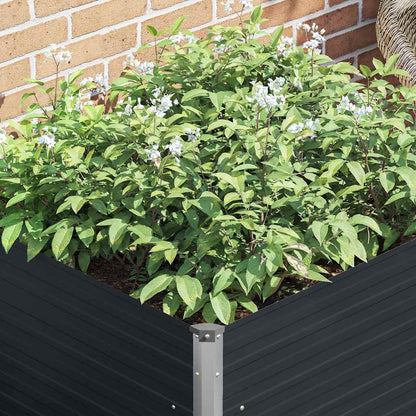 vidaXL Raised Garden Bed Anthracite 100x100x77 cm Galvanised Steel