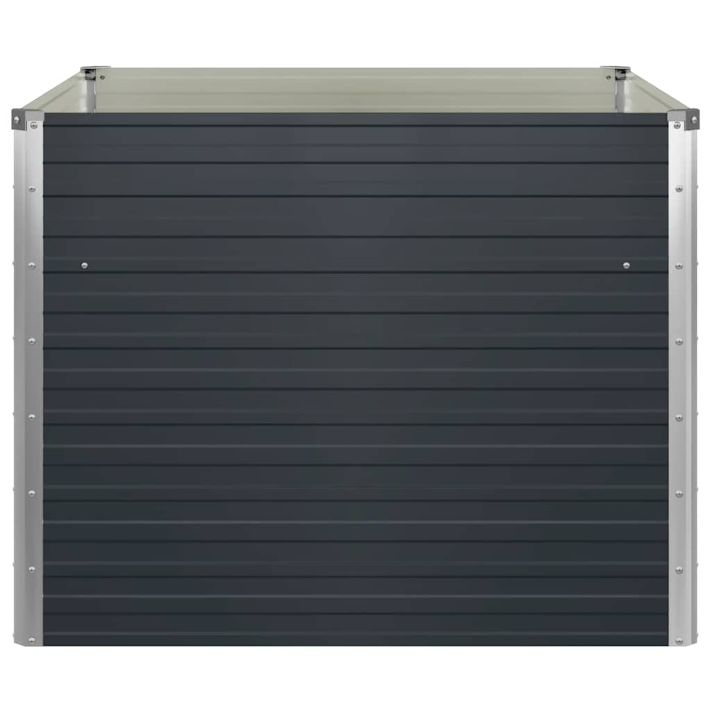 vidaXL Raised Garden Bed Anthracite 100x100x77 cm Galvanised Steel