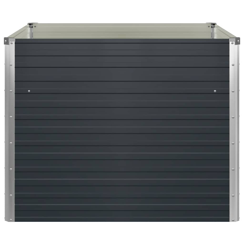 vidaXL Raised Garden Bed Anthracite 100x100x77 cm Galvanised Steel